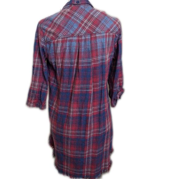 Cloth & Stone long line flannel with frayed hem, button down, size S - Picture 3 of 7